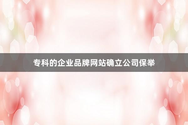 专科的企业品牌网站确立公司保举