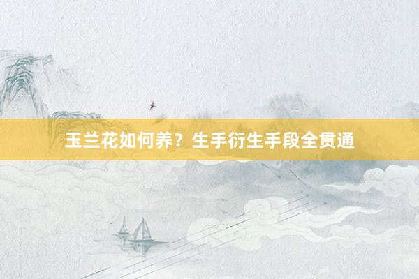 玉兰花如何养？生手衍生手段全贯通