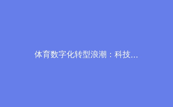 体育数字化转型浪潮：科技如何重塑竞技与全民健身生态 - 2